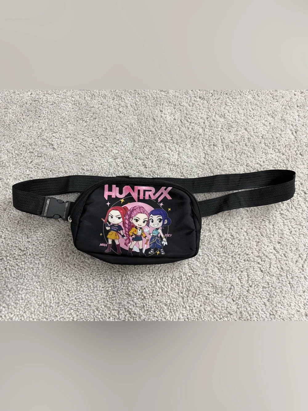 HUNTRX Black Character Graphic Fanny Pack